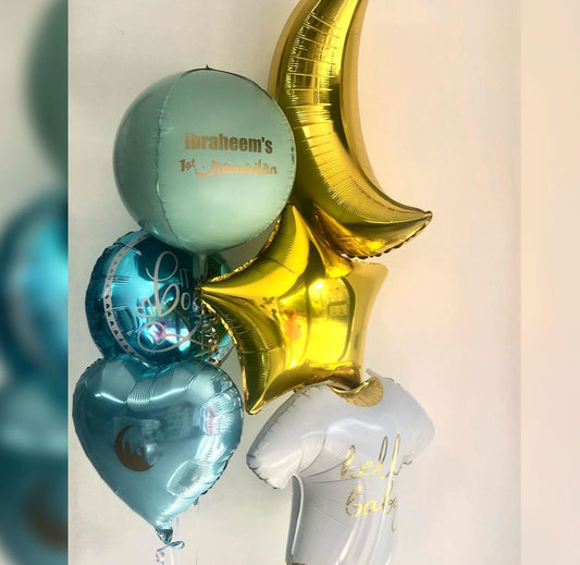 Hello Baby Crescent Balloon Bouquet