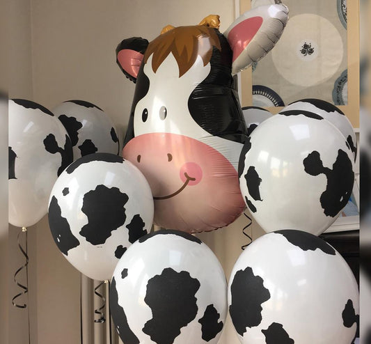 Holstein Cow Theme Latex Balloon Bunch