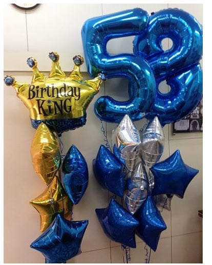 Party Balloon 58th Birthday King Helium  Balloons Bouquet