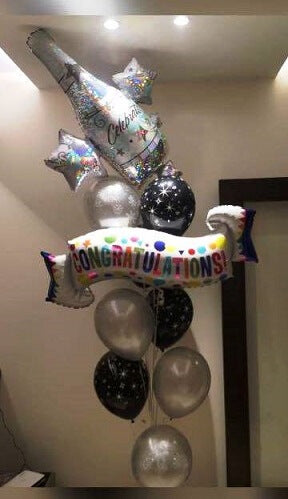 Party Balloon Congratulation With Celebrate Helium Balloons Bouquet