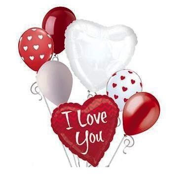 Party Balloon I Love You Script &amp; Modern Balloons Bouquet 
