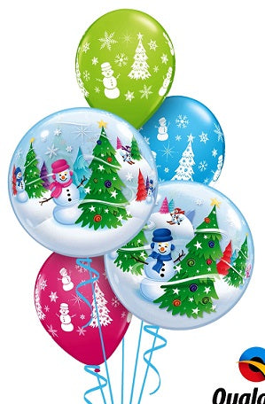 Party Balloon Snowman With Christmas Tree bouquet