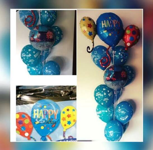 Party Balloon Happy Birthday Bash Cluster Helium Balloons Bouquet