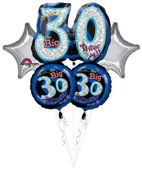 Party Balloon Oh! No The Big 30th Balloon Bouquet