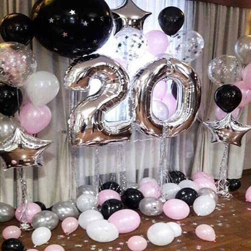 20th Birthday Balloons Bunch &amp; Decoration