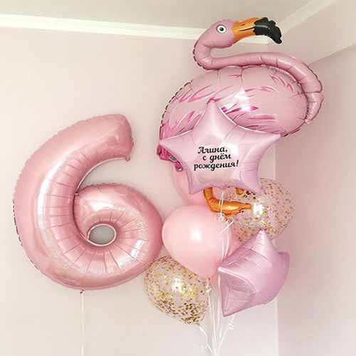 Flamilngo Beach With Number 6 Balloon Bunch