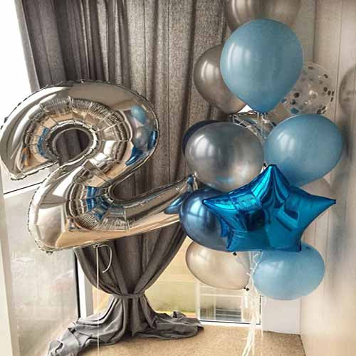 Party Balloons 2 Anivarsary Balloons Bunch