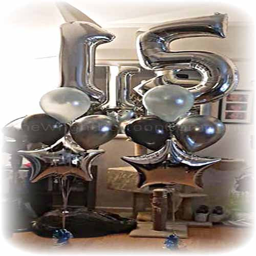 Party Balloon SuperShape 15 Silver Balloons Bouquets