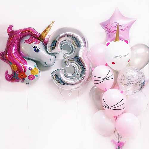 Party Balloon Birtthday Bunch with Unicon Balloon Bouquets
