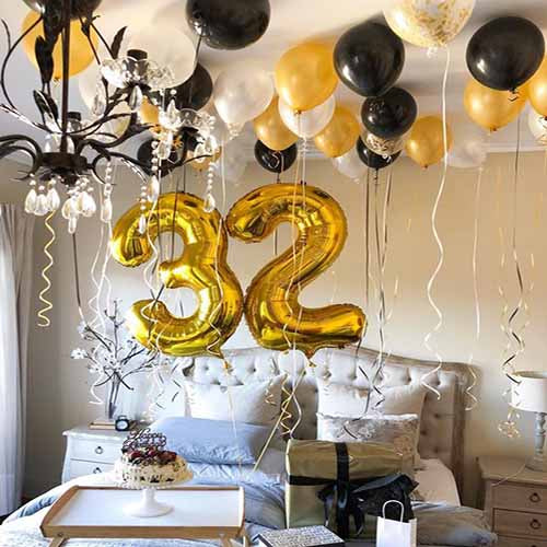 Party Balloon 32 Birthday &amp; Helium Balloon Bouquets with Decoration