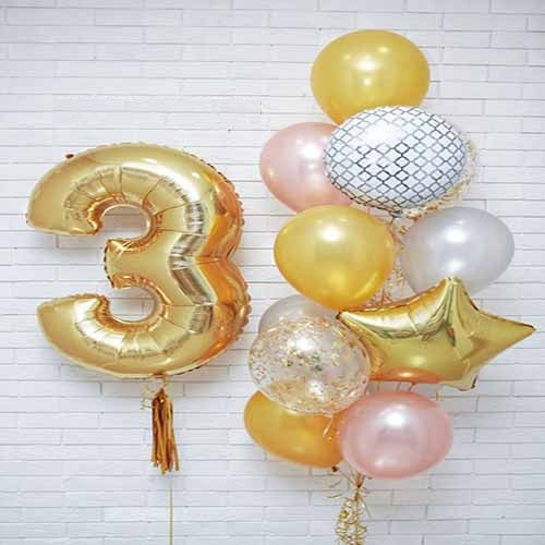 Party Balloon Supershape (3)  Number Balloon Bunch