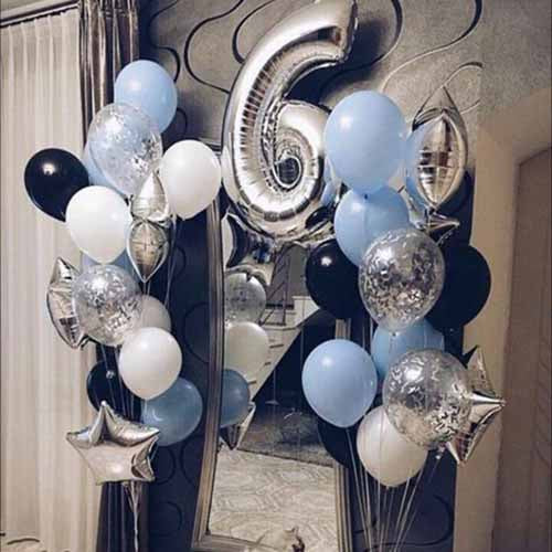 Party Balloons 6th Birthday &amp; Anniversary Balloons Bunch