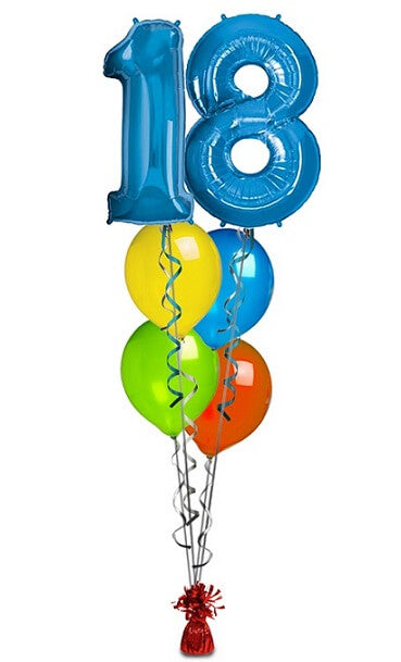 Party Balloons Blue 18th Balloon Bouquet