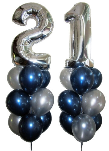 Party Balloon Silver 21st Birthday Balloon Bouquet