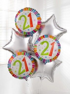 Party Balloon 21st Radiant B'day Balloon Bouquet