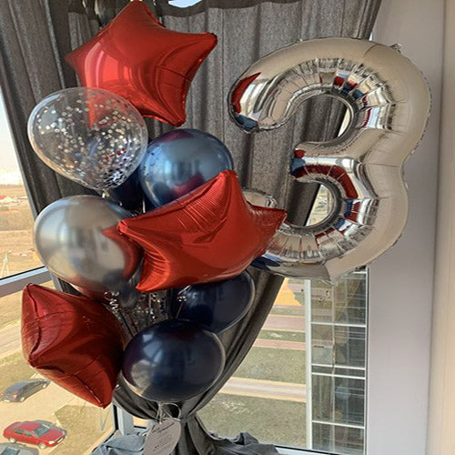 (3 )Happy Birthday Balloons Bunch 