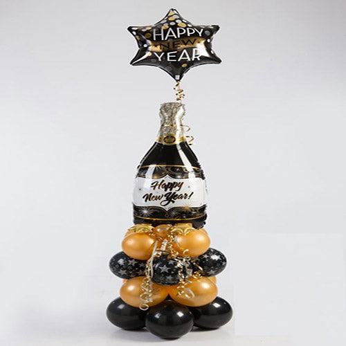 Party Balloon Happy New Years Foil Balloons With new Years Botttle