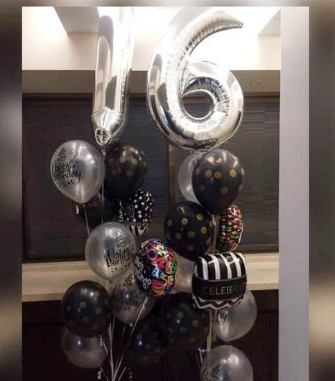 Party Balloon Silver 16th Birthday Balloon Bouquet