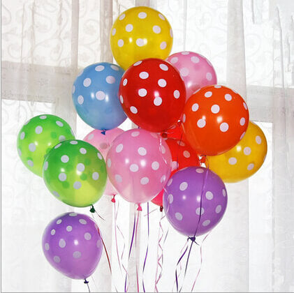 Party Balloons Colorful Polka Dots Helium Balloons Bouquet