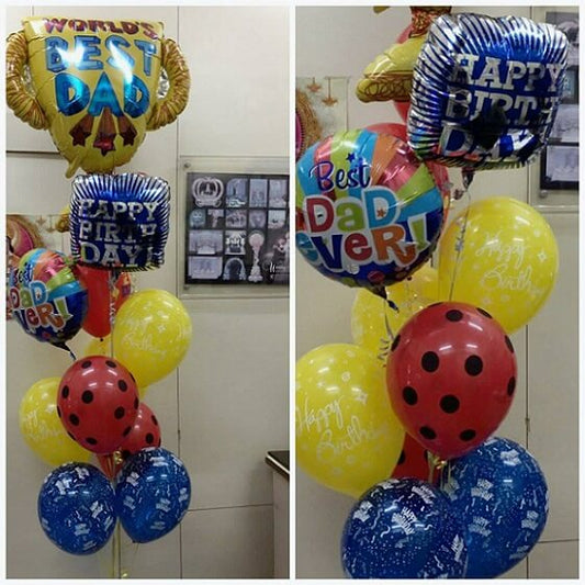 Party Balloons World's Best Dad Birthday Balloons Bouquet