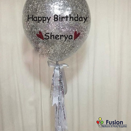 Silver Glittery Balloon