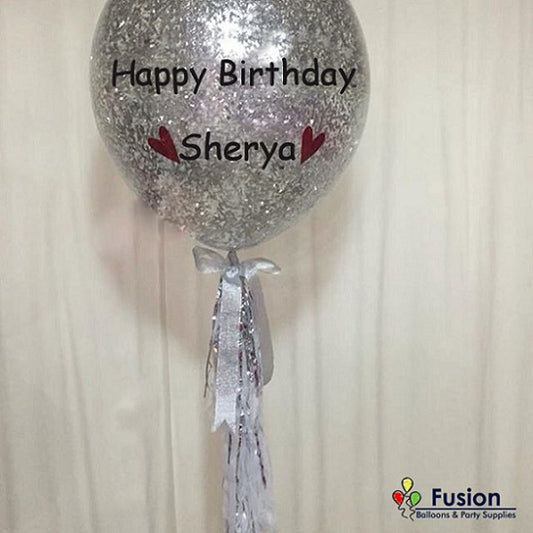 Silver Glittery Balloon