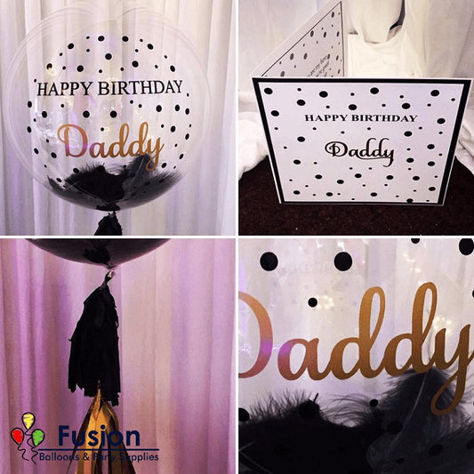 Party Balloons Bubble Dad Birthday With Feather Balloon Bouquet 