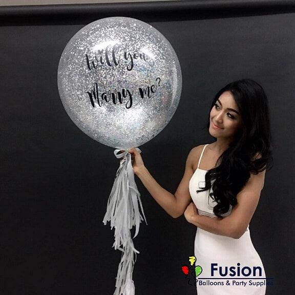 Will You Merry Me Glitter Balloon