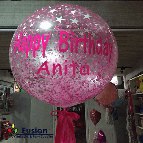 Pink Confetti Balloon