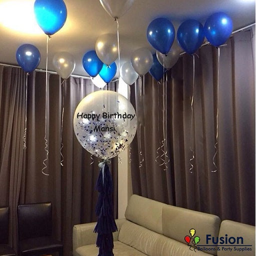 Happy Birthday Confetti With Metallic Balloons