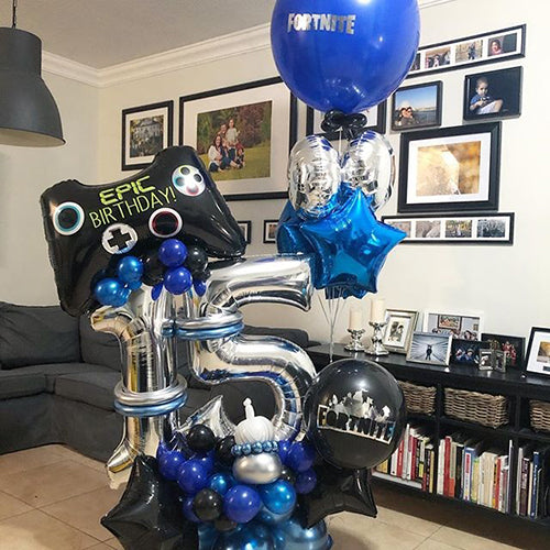 Fornite with Number Balloon Bouquet