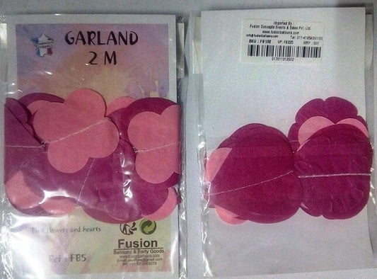 Party Balloons Baby Pink Flowers &amp; Pink Hearts Garland
