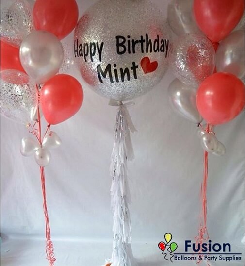 Party Balloon Pink, White &amp; Ivory Heart Garland 2M