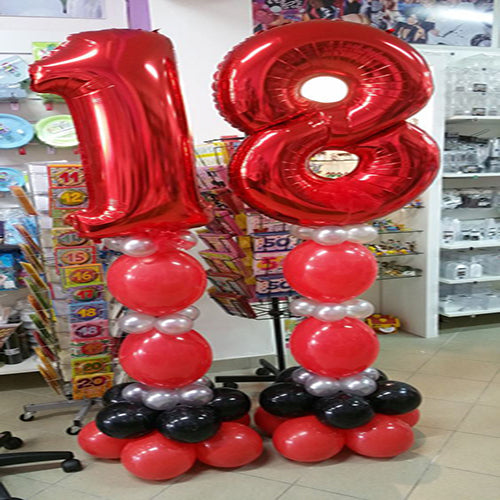Party Balloons Red Number 18th Birthday Balloon Bouquet