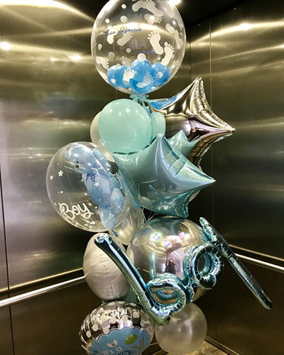 Party Balloon Bubbles &amp; Blue Baby Boy