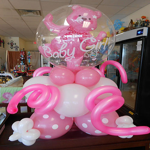 Party Balloon Bubble Baby Girl Table Top