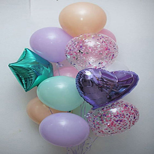 Party Balloons Pink &amp; Purple Confetti Balloons
