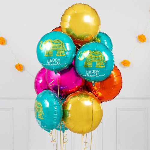Happy Diwali &amp; Foil Balloons Bunch