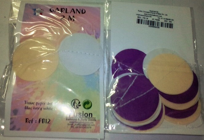 Party Balloon Purpul, Ivory &amp; White Tissue Paper Dots 2M