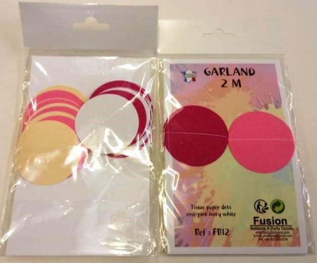 Party Balloons Rose Pink, Baby Pink, Ivory &amp; White Tissue Paper Dots 2M