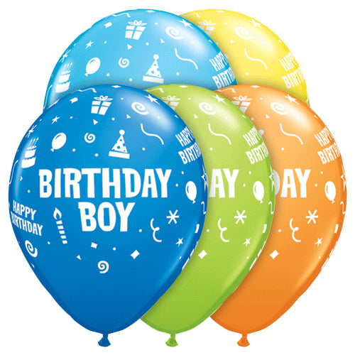 Party Balloon Birthday Boy Multicolor  Helium Balloons Bunch