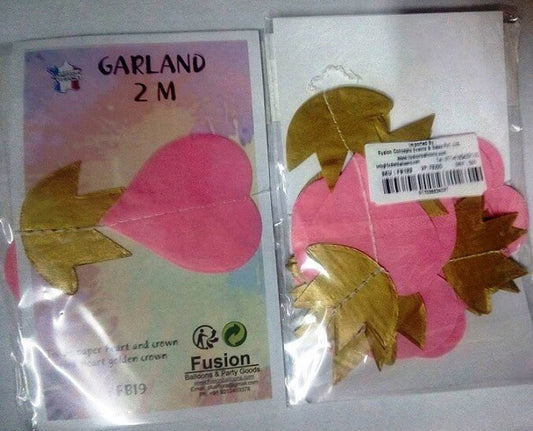 Party Balloons Light Pink Heart &amp; Golden Crown Tissue paper 