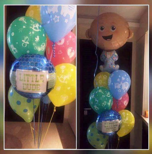 Party Balloons Light Blue Heart &amp; Golden Crown Tissue paper