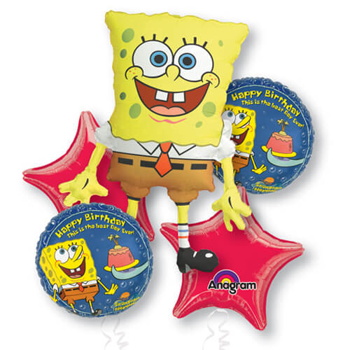 Balloons Party Celebrate Spongebob Birthday Day Balloons Bouquet