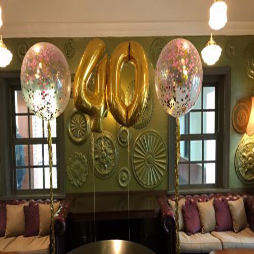 Party Balloon Pink Confetti Balloons with 40th