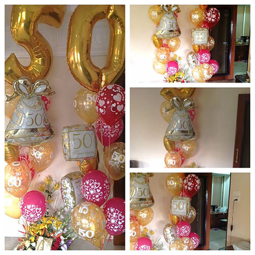 Party Balloons The Big 50th Anniversary Balloons Bouquet