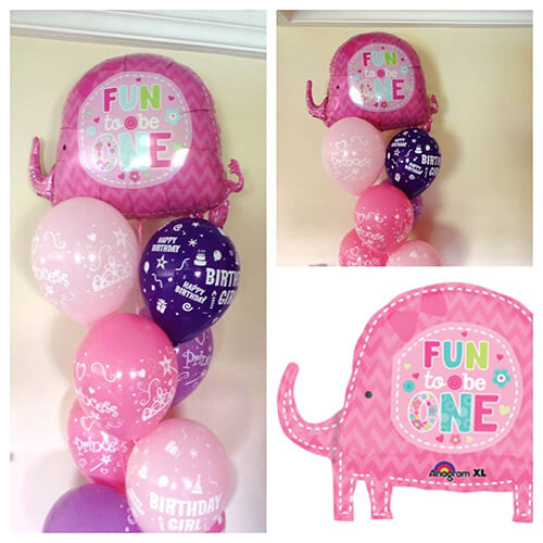 Party Helium Balloons Fun To Be One Girl Princess Bouquet