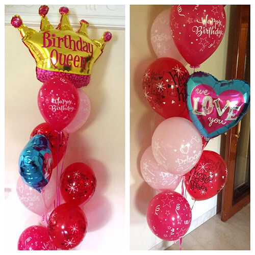 Party Balloon Love &amp; Birthday Queen Helium  Balloons Bouquet
