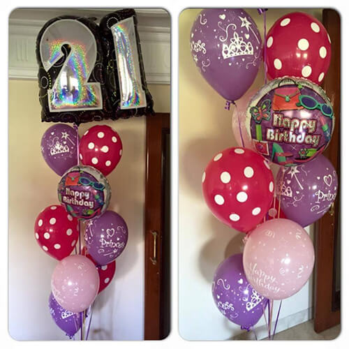 Party Balloon 21st Birthday Princess Bouquet