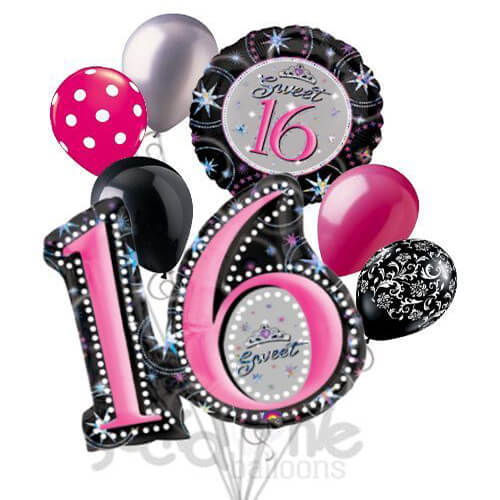 Party Balloon Primsmatic 16th Birthday Bouquet